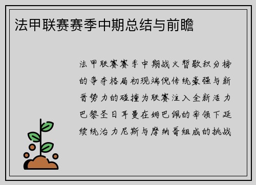 法甲联赛赛季中期总结与前瞻